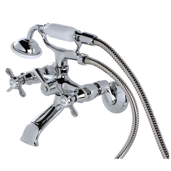 Wall-Mount Clawfoot Tub Faucet, Polished Chrome, Tub Wall Mount