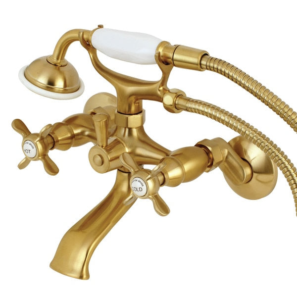 Wall-Mount Clawfoot Tub Faucet, Brushed Brass, Tub Wall Mount