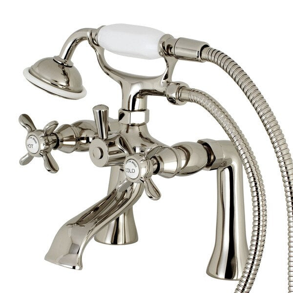 Deck-Mount Clawfoot Tub Faucet, Polished Nickel, Deck Mount