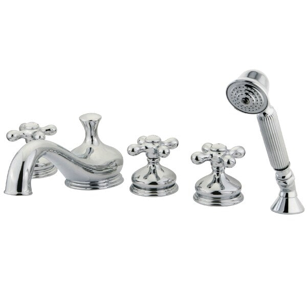 Roman Tub Faucet, Polished Chrome, Deck Mount