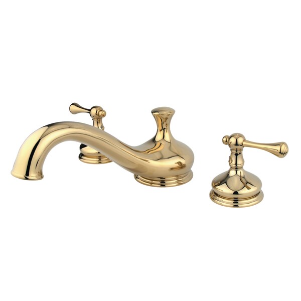 Roman Tub Faucet, Polished Brass, Deck Mount