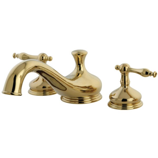 Roman Tub Faucet, Polished Brass, Deck Mount