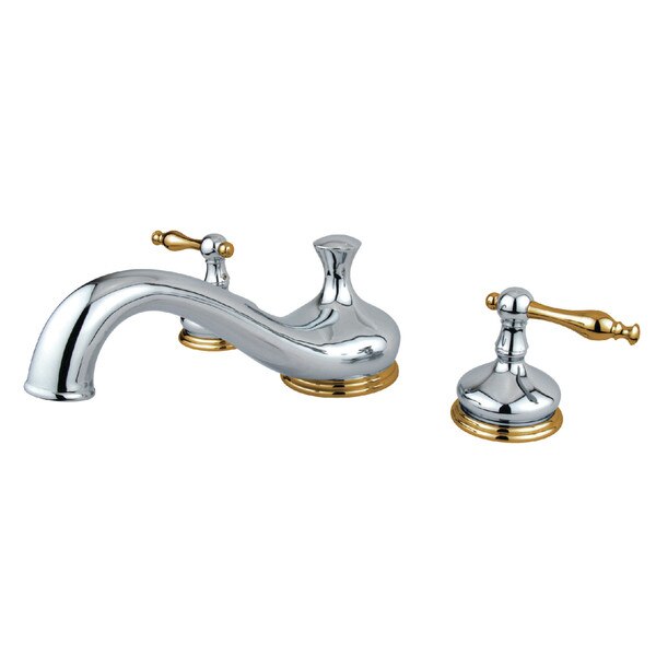 Roman Tub Faucet, Polished Chrome/Polished Brass, Deck Mount