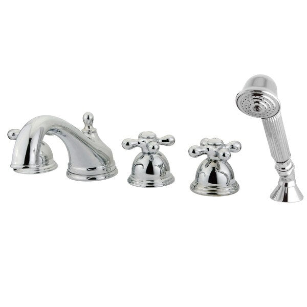 Roman Tub Faucet, Polished Chrome, Deck Mount