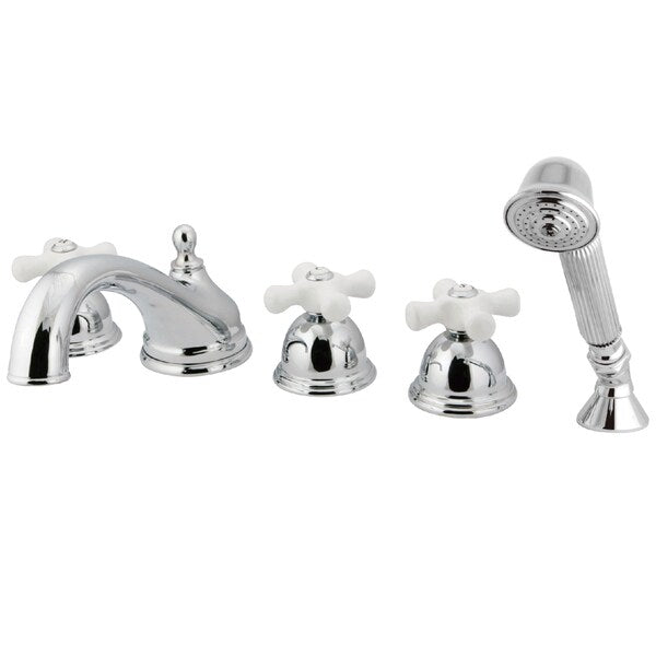 Roman Tub Faucet, Polished Chrome, Deck Mount