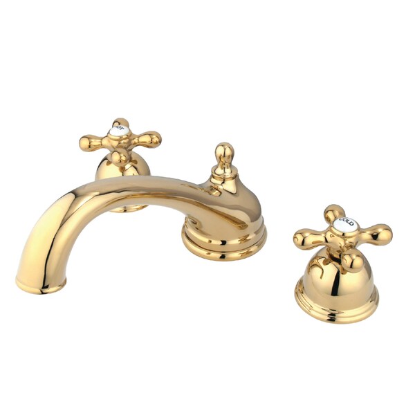 Roman Tub Faucet, Polished Brass, Deck Mount