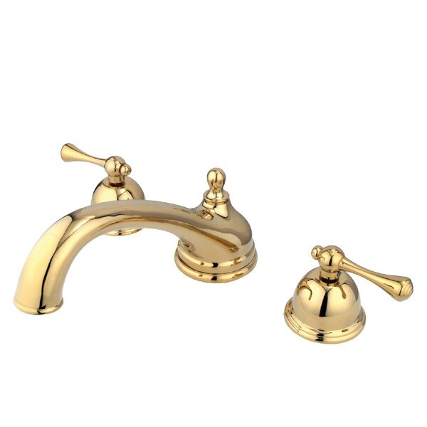 Roman Tub Faucet, Polished Brass, Deck Mount