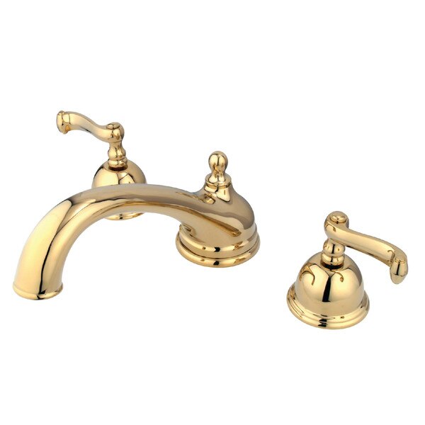 Roman Tub Faucet, Polished Brass, Deck Mount