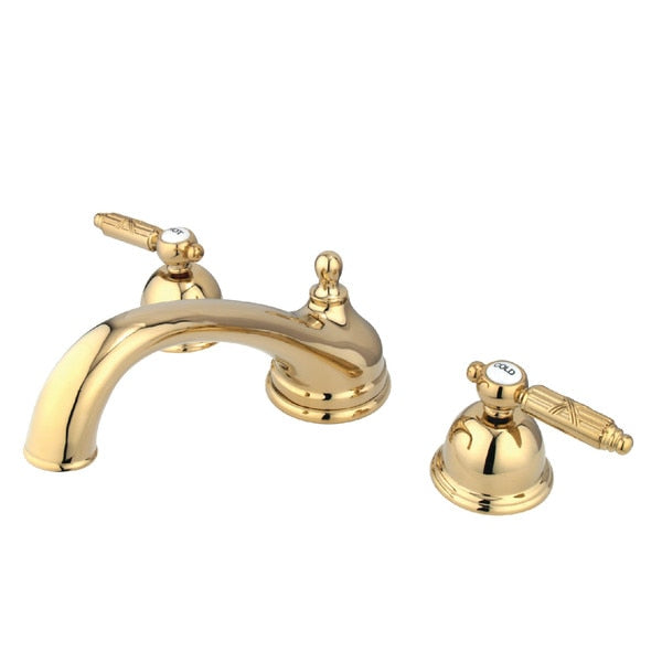 Roman Tub Faucet, Polished Brass, Deck Mount