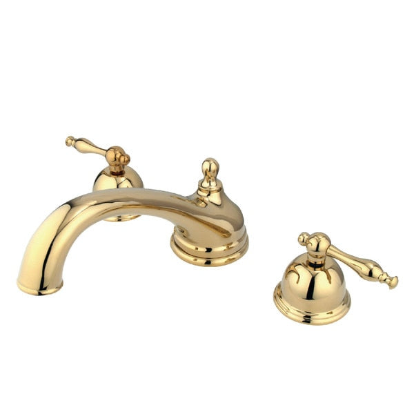 Roman Tub Faucet, Polished Brass, Deck Mount