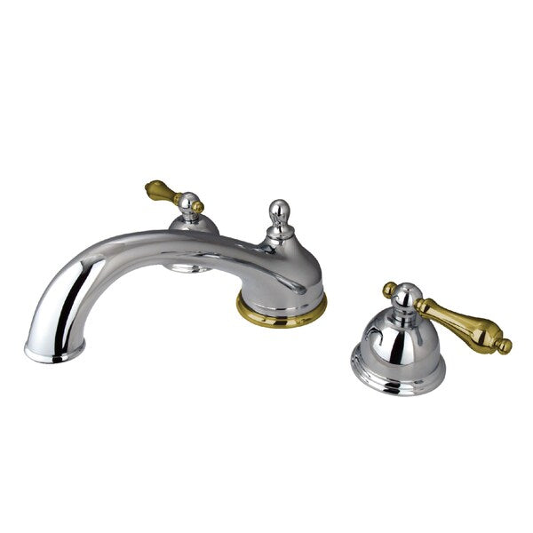 Roman Tub Faucet, Polished Chrome/Polished Brass, Deck Mount