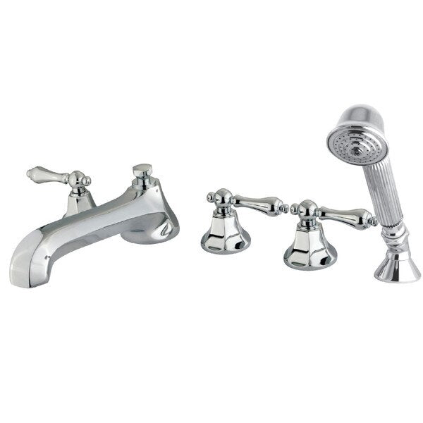 Roman Tub Faucet, Polished Chrome, Deck Mount
