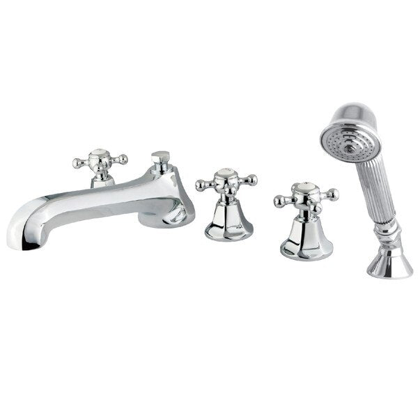 Roman Tub Faucet, Polished Chrome, Deck Mount