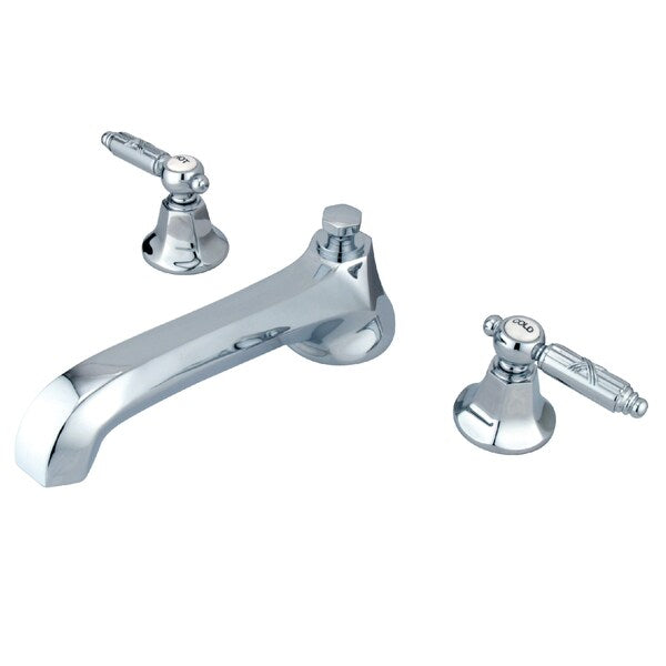 Roman Tub Faucet, Polished Chrome, Deck Mount
