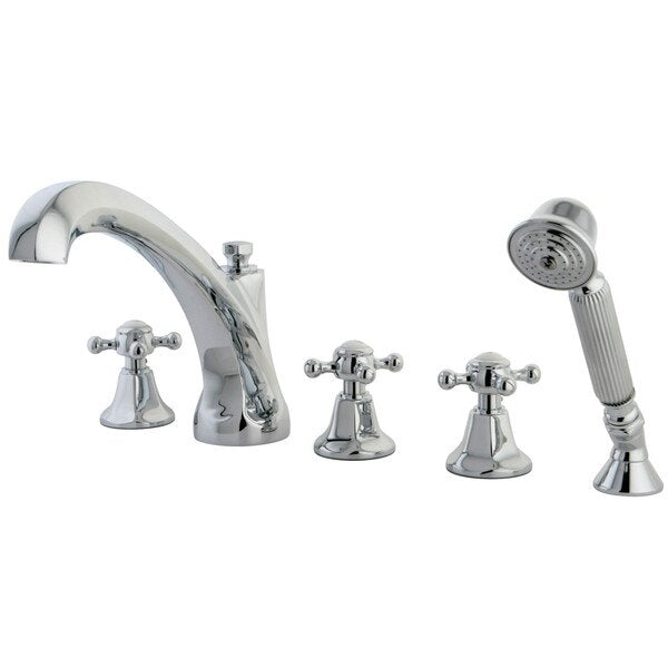Roman Tub Faucet, Polished Chrome, Deck Mount
