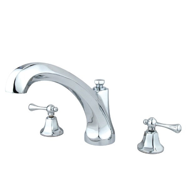 Roman Tub Faucet, Polished Chrome, Deck Mount