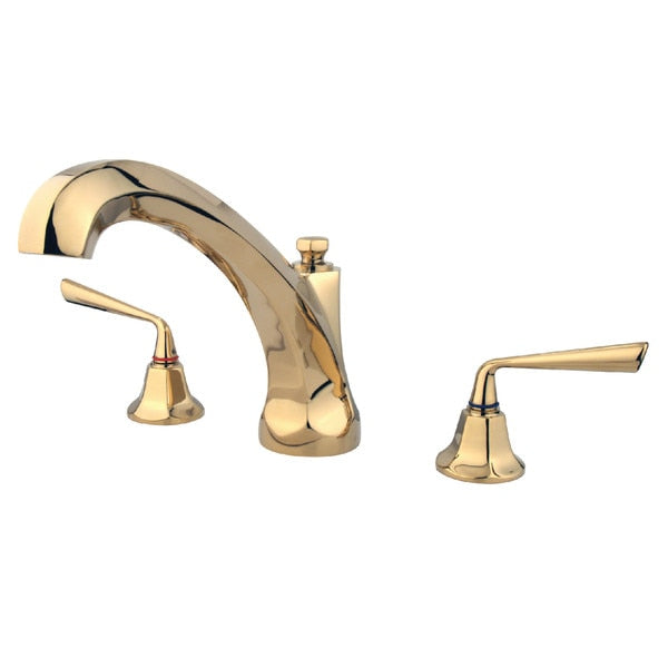 Roman Tub Faucet, Polished Brass, Deck Mount