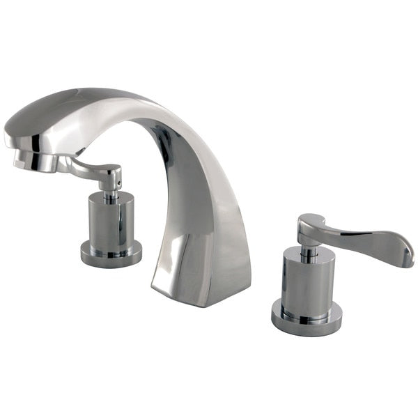 Roman Tub Faucet, Polished Chrome, Deck Mount