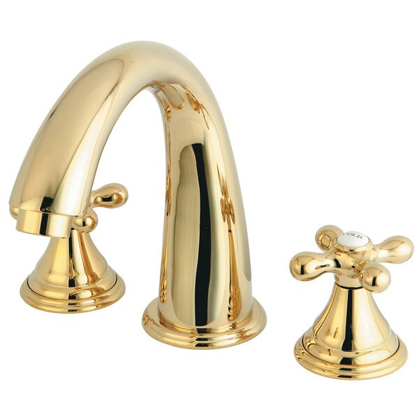 Roman Tub Faucet, Polished Brass, Deck Mount