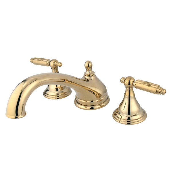Roman Tub Faucet, Polished Brass, Deck Mount