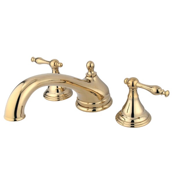 Roman Tub Faucet, Polished Brass, Deck Mount