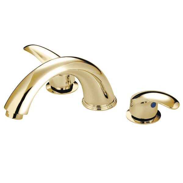 Roman Tub Faucet, Polished Brass, Deck Mount