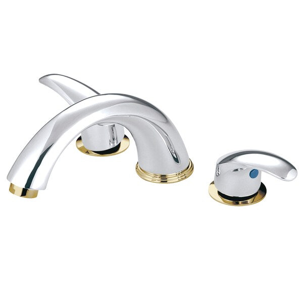 Roman Tub Faucet, Polished Chrome/Polished Brass, Deck Mount