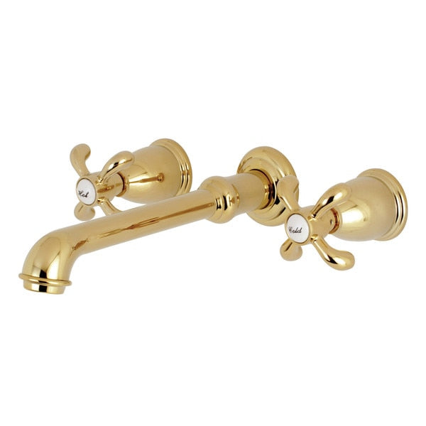 Roman Tub Faucet, Polished Brass, Wall Mount