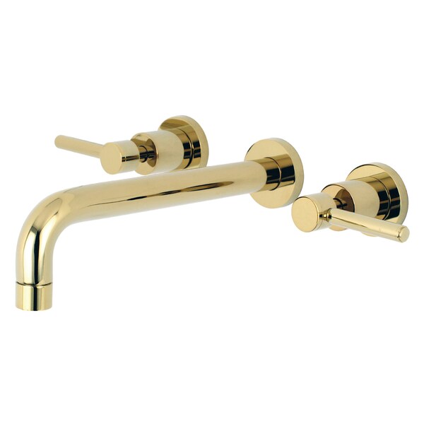 Roman Tub Faucet, Polished Brass, Wall Mount