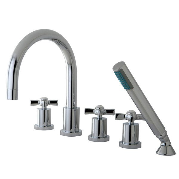 Roman Tub Faucet, Polished Chrome, Deck Mount