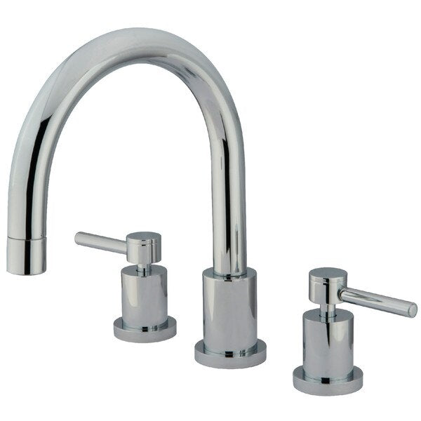 Roman Tub Faucet, Polished Chrome, Deck Mount