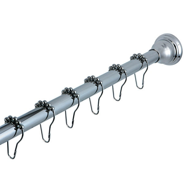 KSR111 Straight Shower Curtain Rod with Shower Curtain Rings