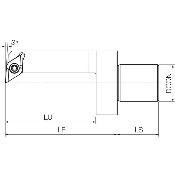 Sub-Spindle Turning Toolholder, KSTB SR1620DCET325 Sub-Spindle Turning