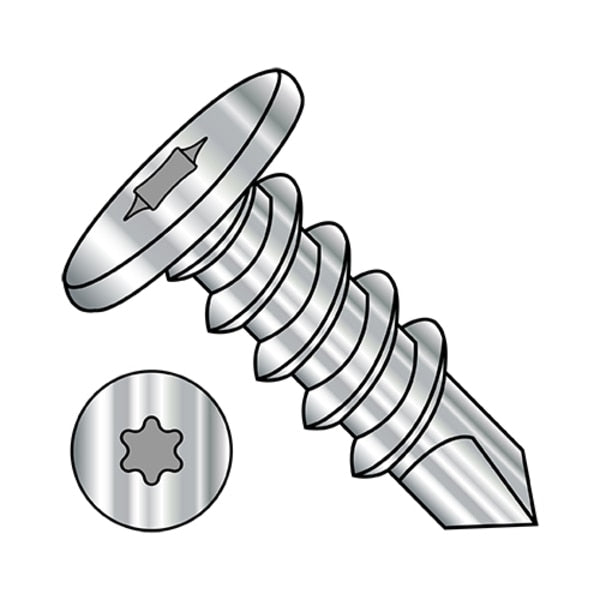 Self-Drilling Screw, #10-16 x 1 in, 410 Stainless Steel Drive Head Torx Drive, 700 PK