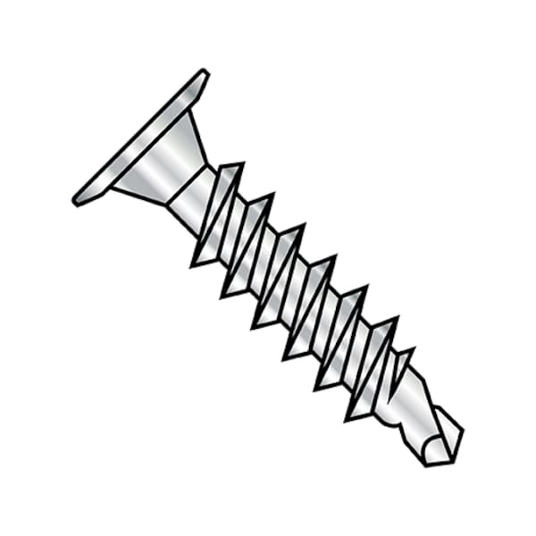 Self-Drilling Screw, #8-18 x 1-1/2 in, 18-8 Stainless Steel Wafer Head Phillips Drive, 1000 PK