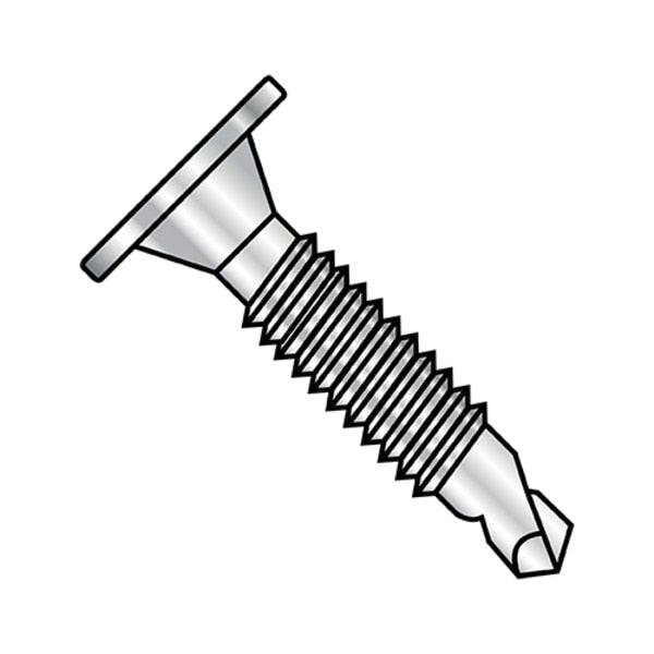 Self-Drilling Screw, #10-24 x 1-1/2 in, 410 Stainless Steel Wafer Head Phillips Drive, 1000 PK