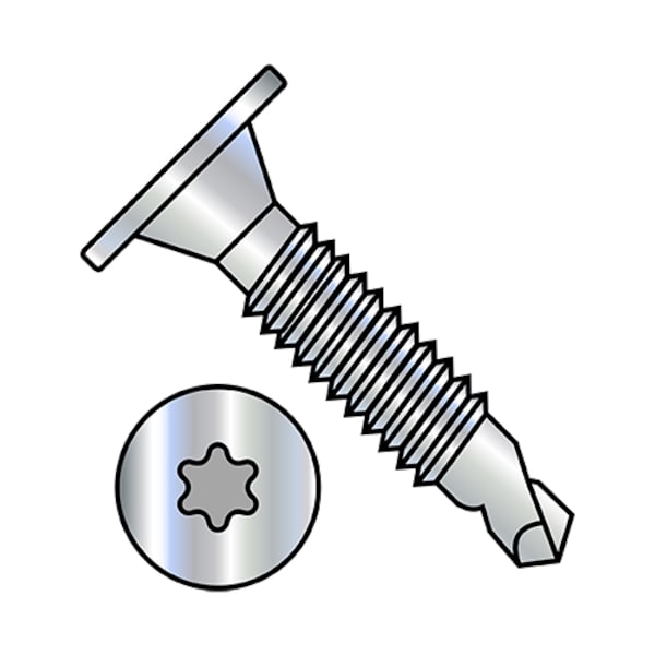 #10-24 x 1 in Torx Wafer Machine Screw, Zinc Plated Steel, 5000 PK