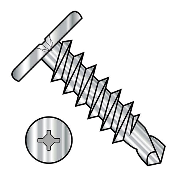 Self-Drilling Screw, #10-16 x 1 in, 410 Stainless Steel Drive Head Square Drive, 700 PK