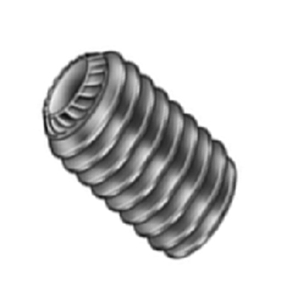 1/2-20 X 1 1/4 Knurled Cup Point Alloy Hex Socket Set Screw, Black Oxide