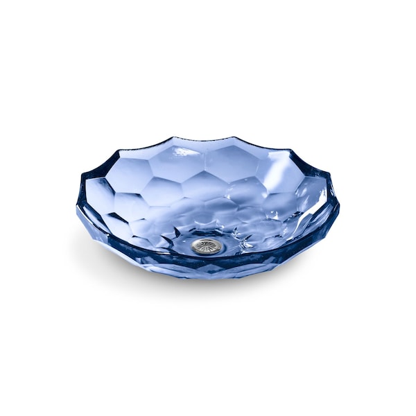Briolette Vessel Faceted Glass Bathr