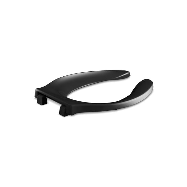 Stronghold Elongated Toilet Seat With, Plastic, Black
