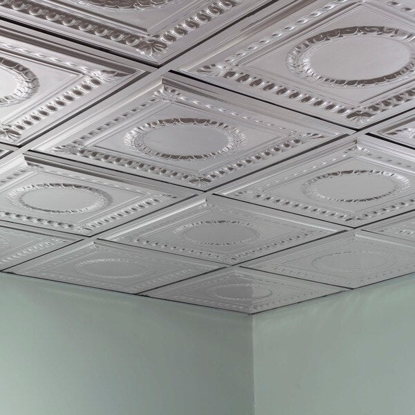 Rosette 2Ftx2Ft Lay In Ceiling Tile, PK 5, 5 PK