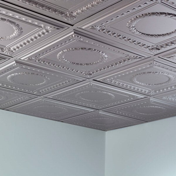 Rosette 2Ftx2Ft Lay In Ceiling Tile, PK 5, 5 PK