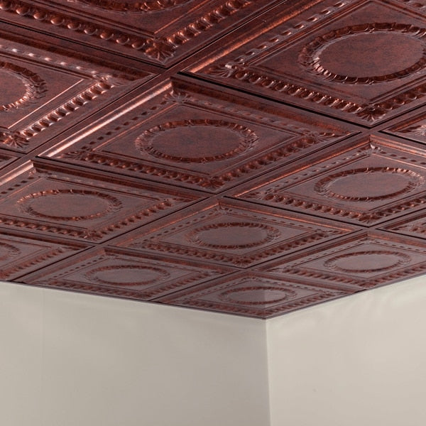 Rosette 2Ftx2Ft Lay In Ceiling Tile, PK 5, 5 PK