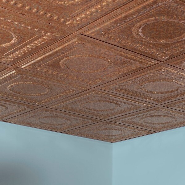 Rosette 2Ftx2Ft Lay In Ceiling Tile, PK 5, 5 PK