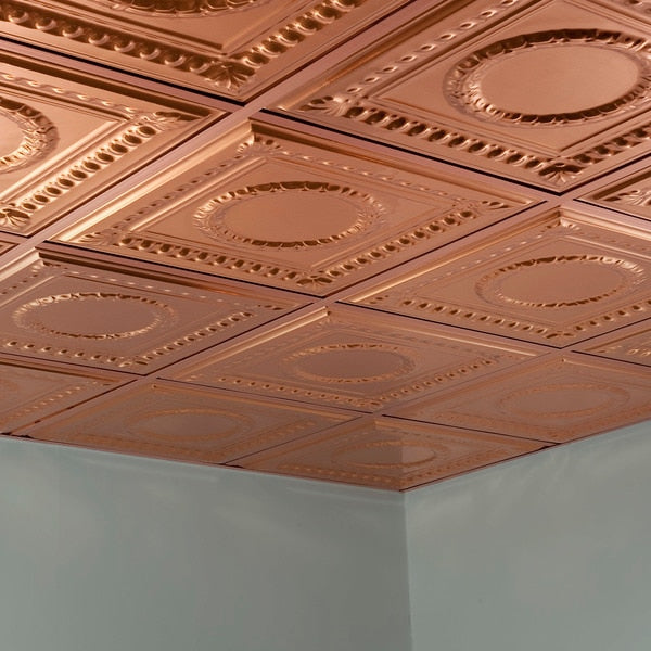 Rosette 2Ftx2Ft Lay In Ceiling Tile, PK 5, 5 PK