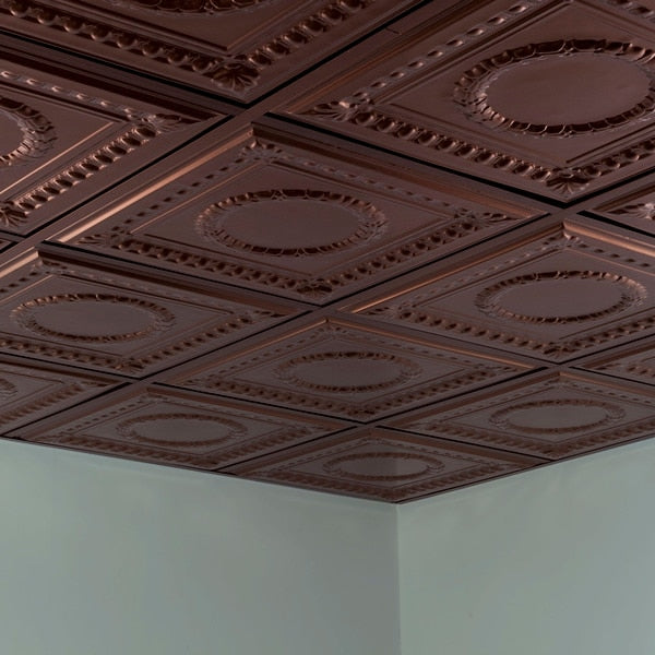 Rosette 2Ftx2Ft Lay In Ceiling Tile, PK 5, 5 PK