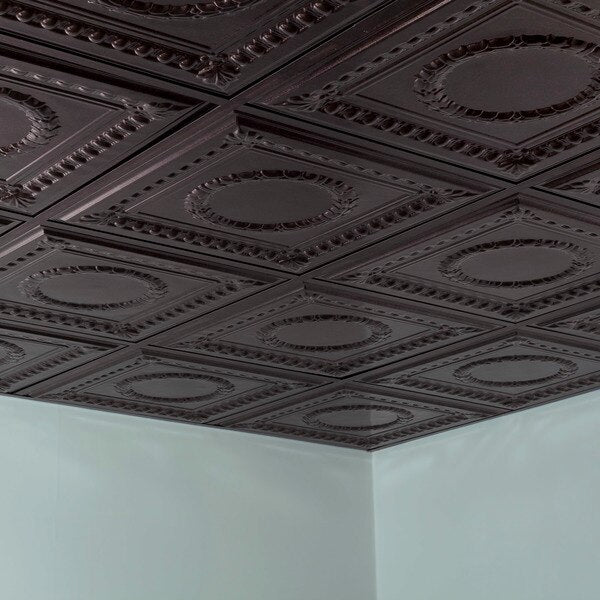 Rosette 2Ftx2Ft Lay In Ceiling Tile, PK 5, 5 PK