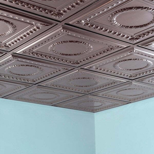 Rosette 2Ftx2Ft Lay In Ceiling Tile, PK 5, 5 PK