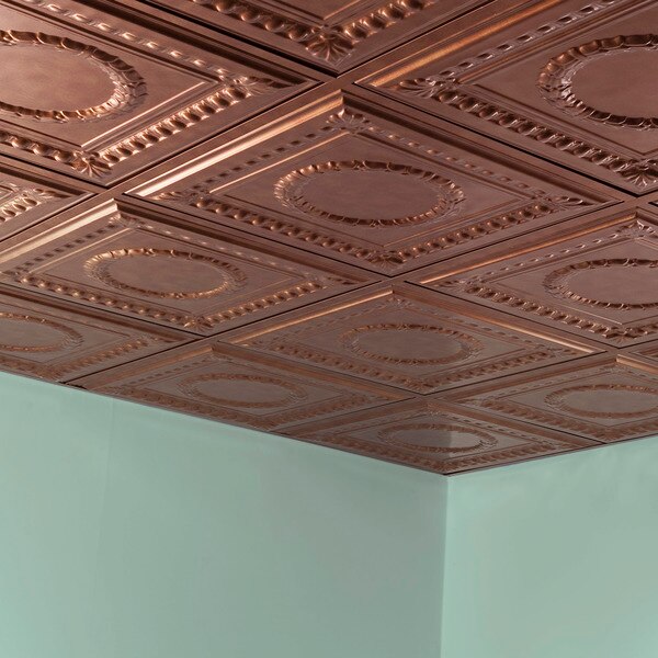Rosette 2Ftx2Ft Lay In Ceiling Tile, PK 5, 5 PK
